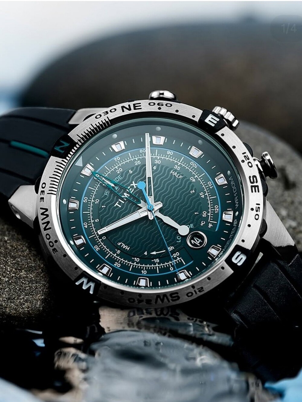 Timex Expedition Tide-Temp-Compass 44mm Stainless Steel Runner Strap Watch
